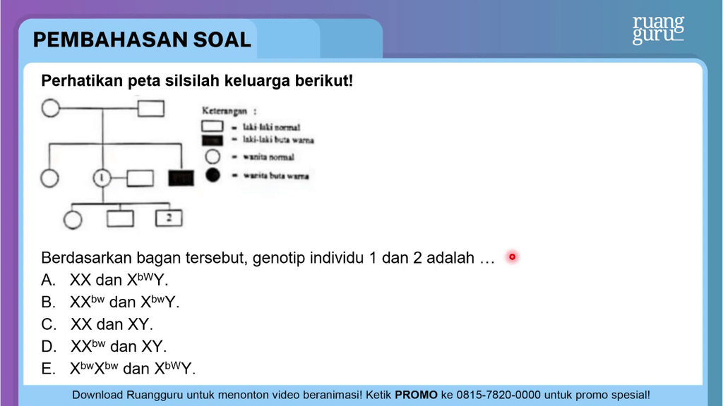 Perhatikan Peta Silsilah Keluarga Berikut! B...