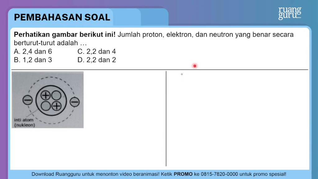 Perhatikan Gambar Berikut Ini! Jumlah Proton, Elek...