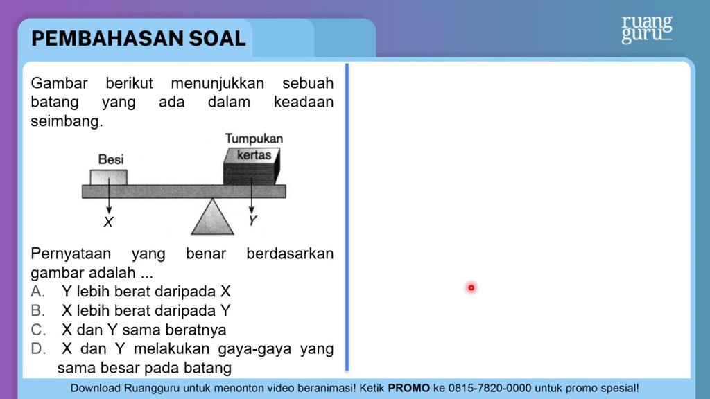 Gambar Berikut Menunjukkan Sebuah Batang Yang Ada ...