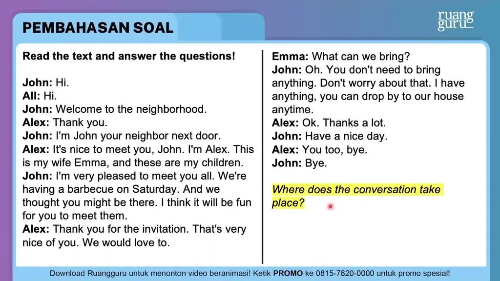 Where Does The Conversation Take Place