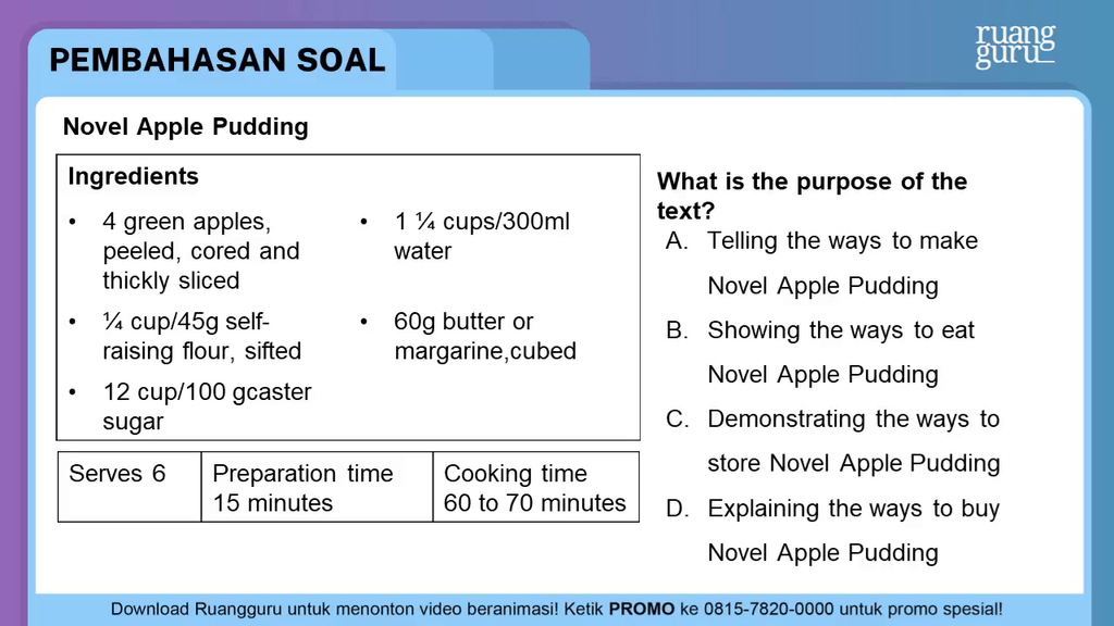 What Is The Purpose Of The Text Novel Apple Pudding What Is The Purpose Of The Text Novel Apple Pudding