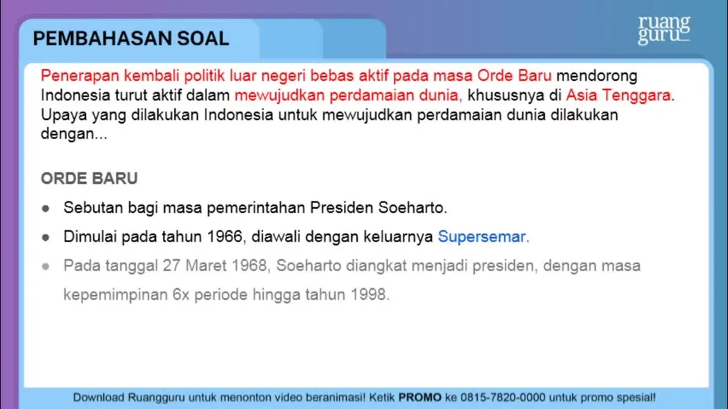 Penerapan Kembali Politik Luar Negeri Bebas Aktif ...