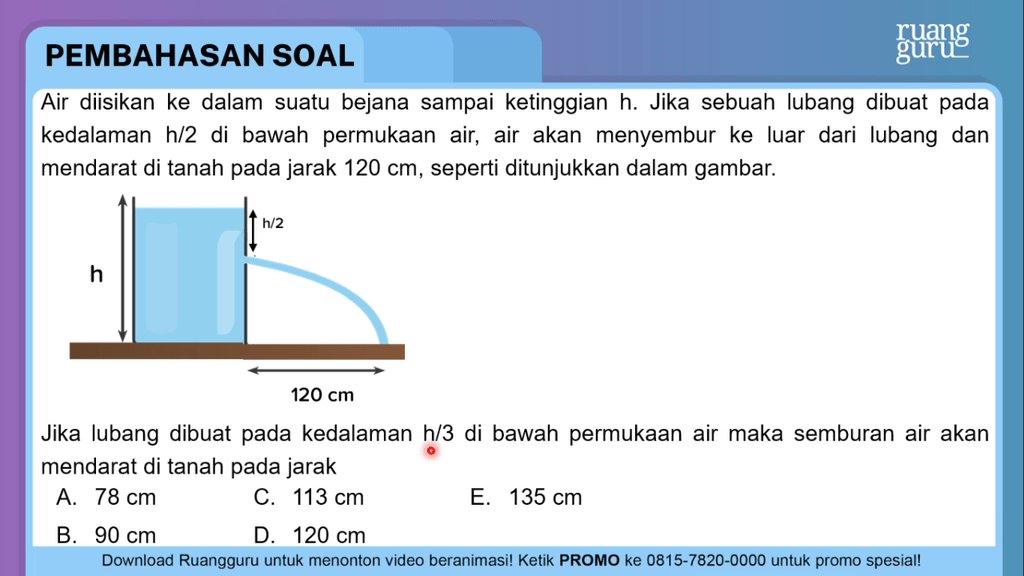 Air Diisikan Ke Dalam Suatu Bejana Sampai Ketinggi...