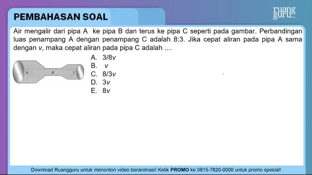 Air Mengalir Dari Pipa A Ke Pipa B Dan Terus Ke Pi...