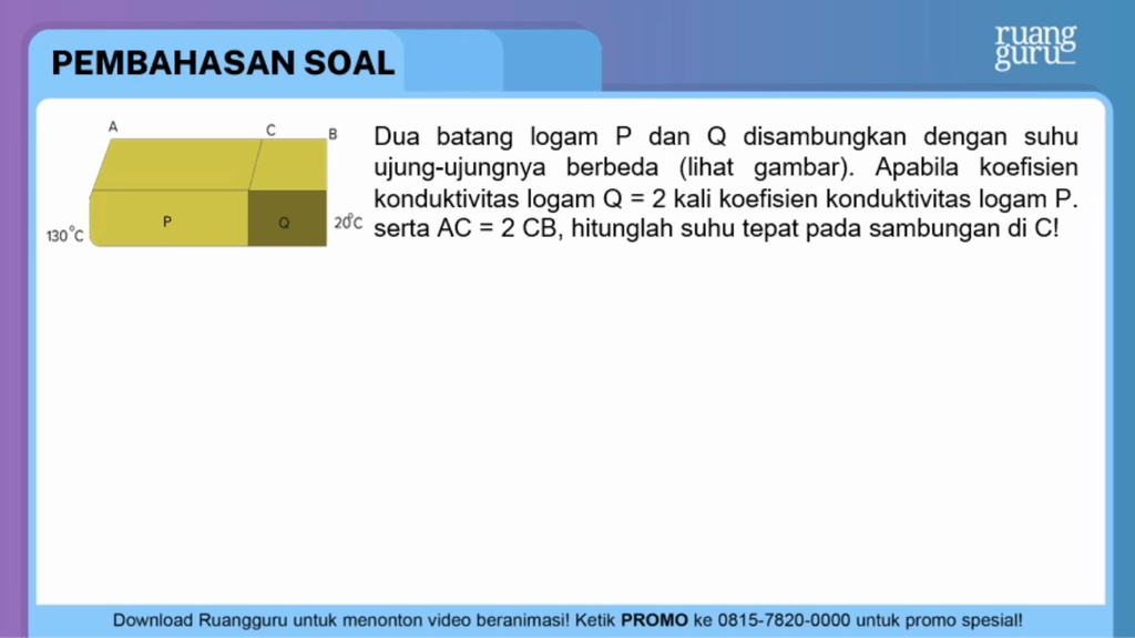 Dua Batang Logam P Dan Q Disambungkan Dengan Suhu ...