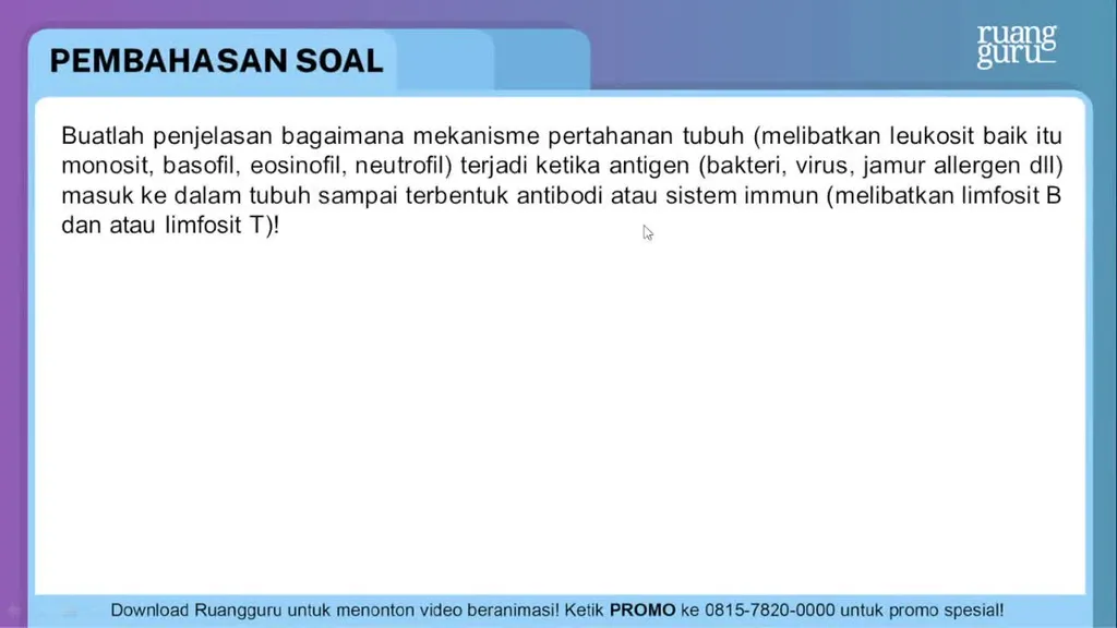 Buatlah Penjelasan Bagaimana Mekanisme Pertahanan ...