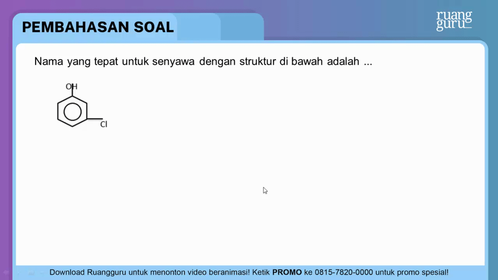 Nama Yang Tepat Untuk Senyawa Dengan Struktur Di B...