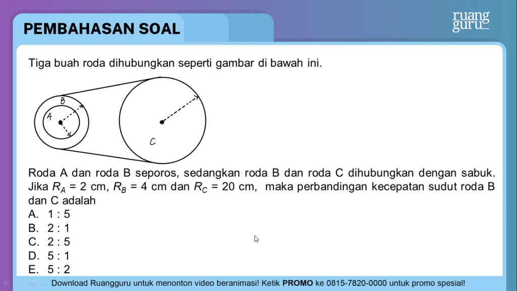 Tiga Buah Roda Dihubungkan Seperti Gambar Dibawah ...