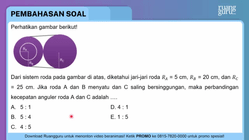 Perhatikan gambar berikut! Dari sistem roda ...