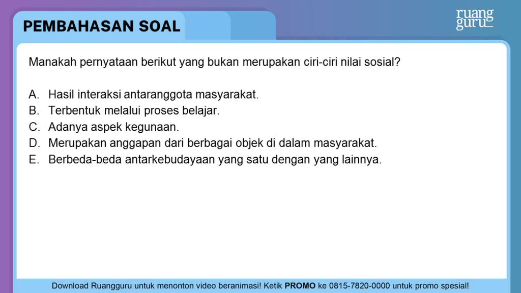 Manakah Pernyataan Berikut Yang Bukan Merupakan Ci