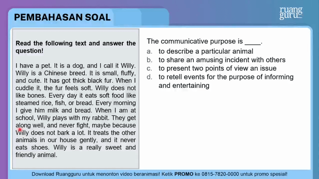 What Is The Communicative Purpose Of The Text Learning English