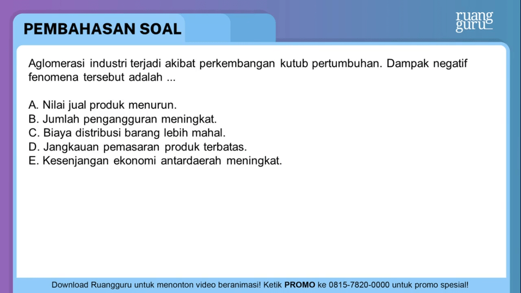 Aglomerasi Industri Merupakan Dampak Kecenderungan Pemusatan