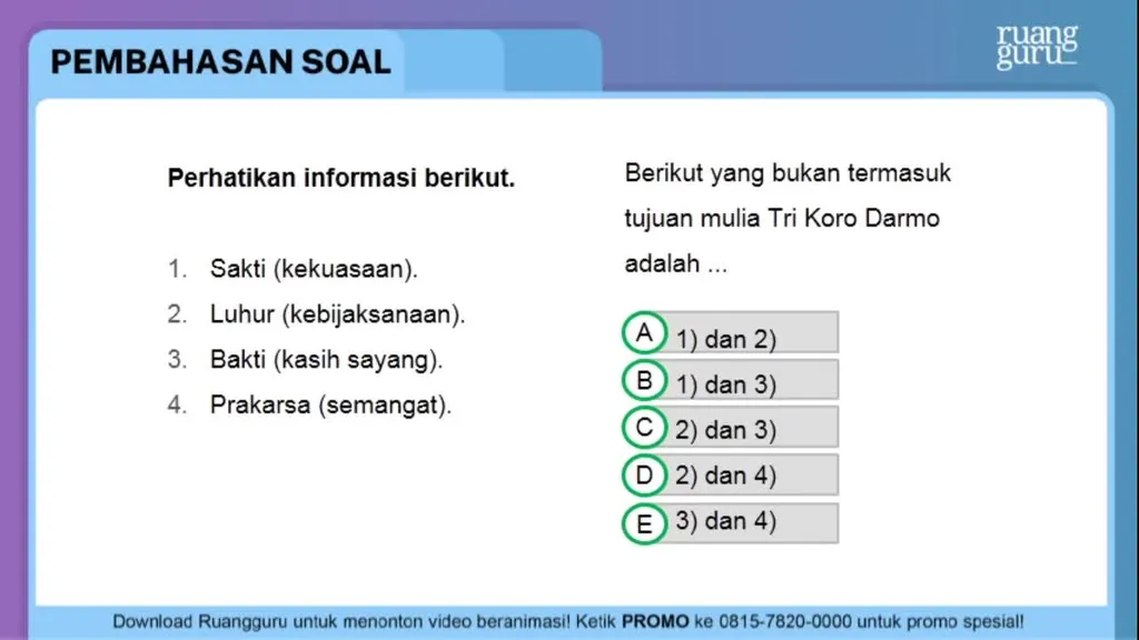 Perhatikan informasi berikut. Sakti (kekuasa...