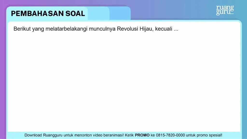 Berikut Yang Melatarbelakangi Munculnya Revolusi H...