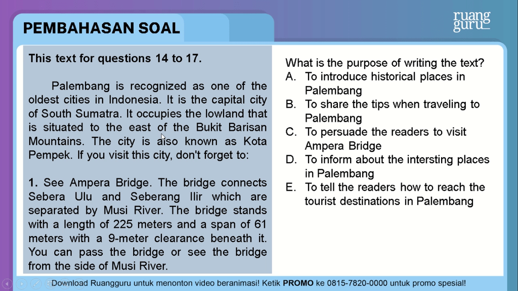 According To The Text What Is The Purpose Of Building The Vertical Lift Ampera Bridge According To The Text What Is The Purpose Of Building The Vertical Lift Ampera Bridge