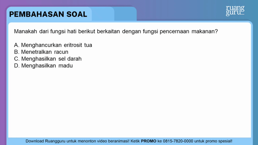 Manakah Dari Fungsi Hati Berikut Berkaitan Dengan