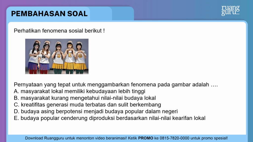 Pernyataan Yang Tepat Untuk Menggambarkan Fenomena