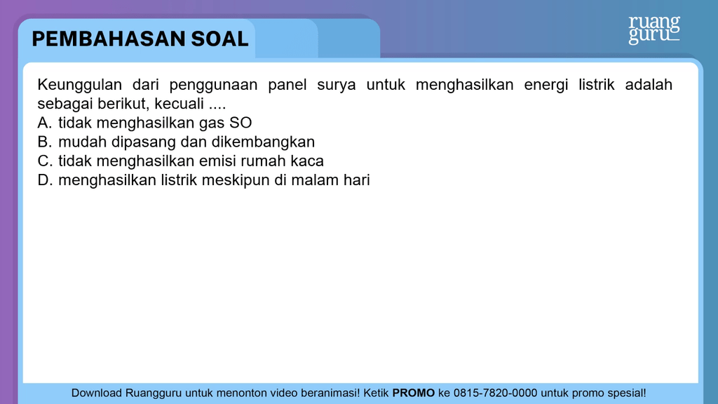 Keunggulan Dari Penggunaan Panel Surya Untuk Mengh...