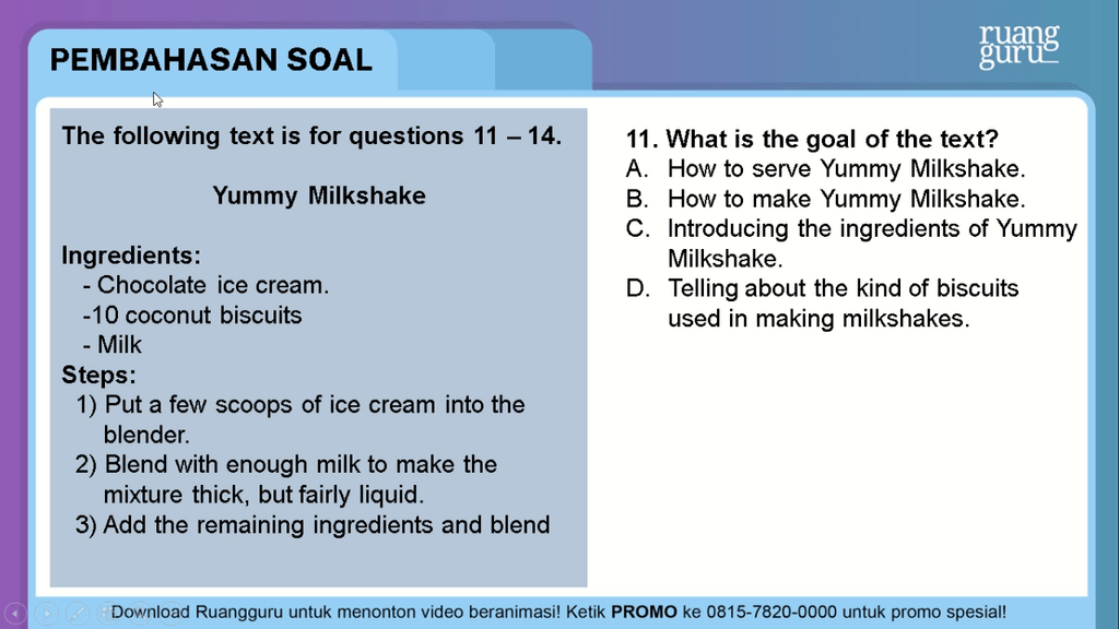 What Is The Goal Of The Text Yummy Milkshake What Is The Goal Of The Text Yummy Milkshake