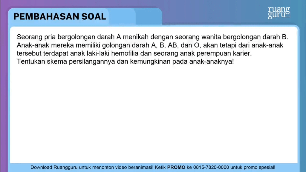 Seorang Pria Bergolongan Darah A Menikah Dengan Se...