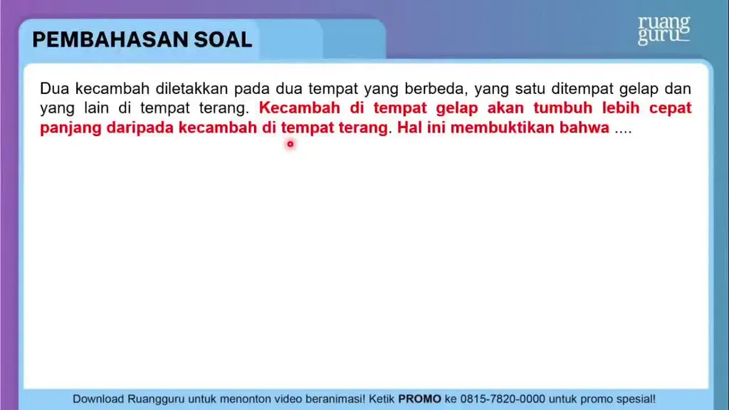 Dua Kecambah Diletakkan Pada Dua Tempat Yang Berbe...