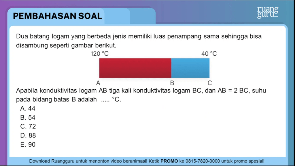 Dua Batang Logam Yang Berbeda Jenismemiliki Luas P...