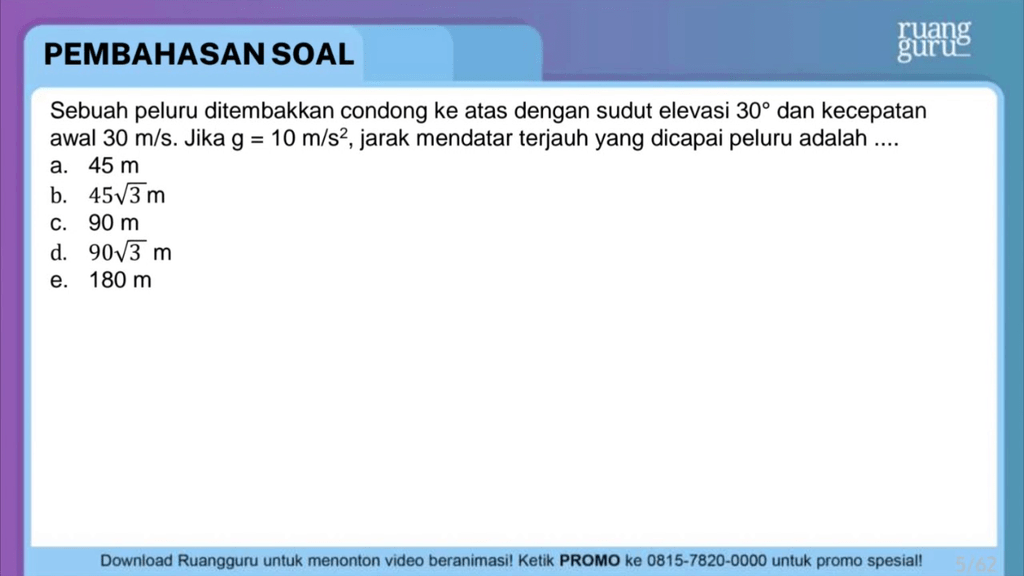 Sebuah Peluru Ditembakkan Condongke Atas Dengan Su...