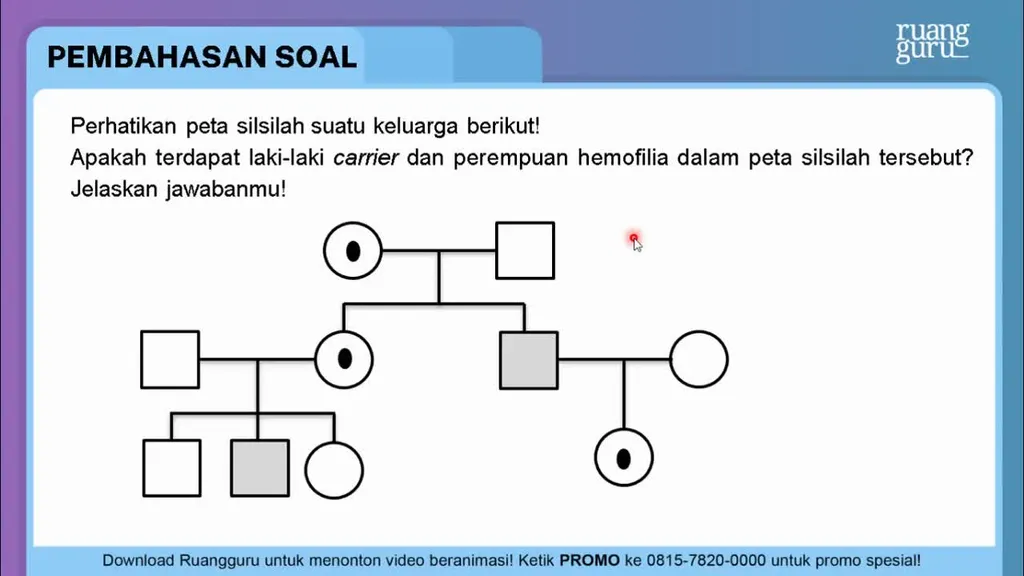 Perhatikan Peta Silsilah Suatu Keluarga Berikut!