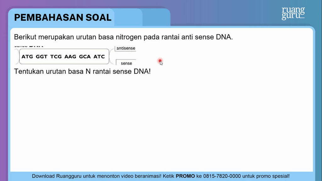 Berikut Merupakan Urutan Basa Nitrogen Pada Rantai...