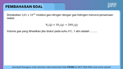 direaksikan 3 01 x 10 23 molekul gas nitrogen