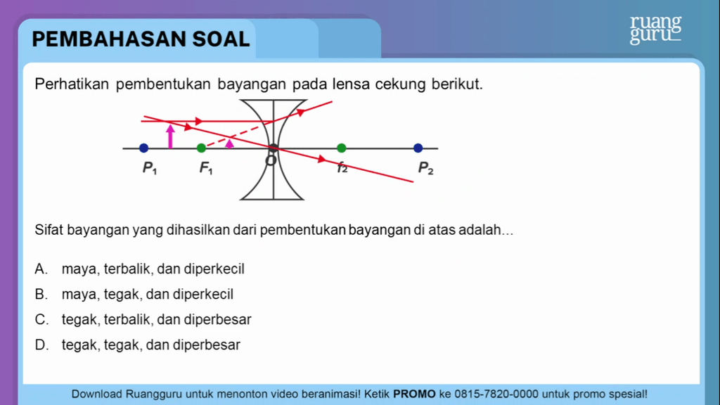 Perhatikan Pembentukan Bayangan Pada Lensa Cekungb...