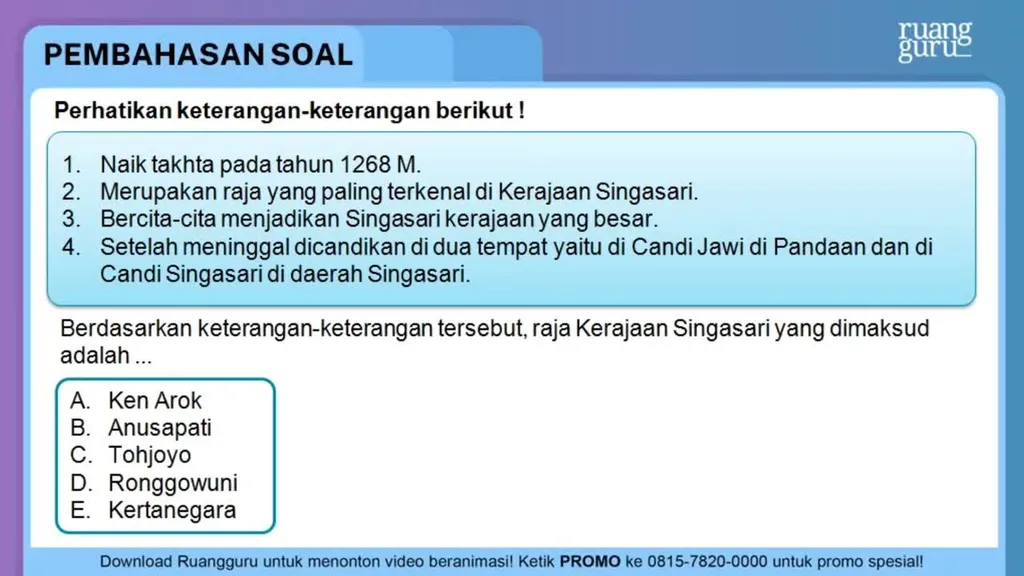 Perhatikan Keterangan-keterangan Berikut! Na...