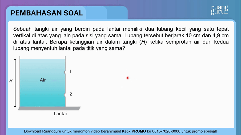 Sebuah Tangki Air Yang Berdiri Pada Lantai Memilik...