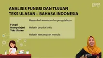 Analisis Fungsi dan Tujuan Teks Ulasan