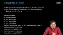 Latihan Soal Energi Ikat Inti