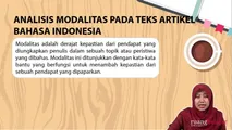 Analisis Modalitas pada Teks Artikel