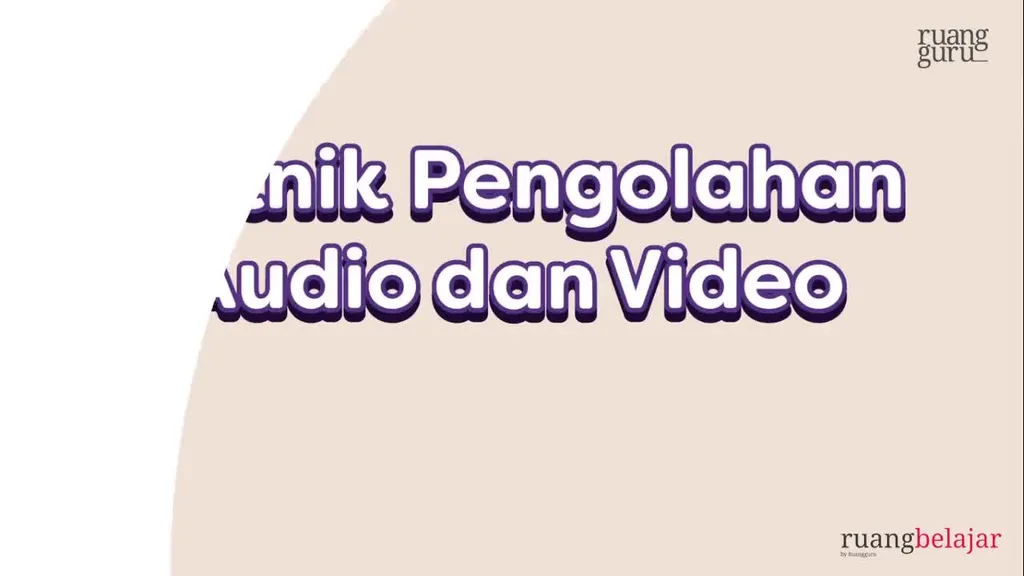 Video Belajar Pengoperasian Kamera Video Teknik Pengolahan Audio Dan ...