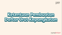 Ketentuan Pembuatan Daftar Urut Kepangkatan