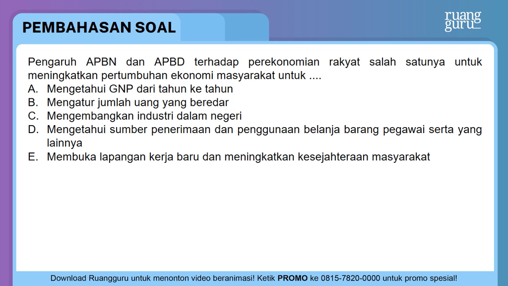 Pengaruh Apbn Dan Apbd Terhadap Perekonomian Rakya
