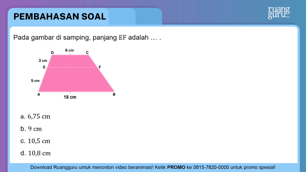 Pada Gambar Di Samping Panjang Ef Adalah Pada gambar di samping, panjang EF adalah ....